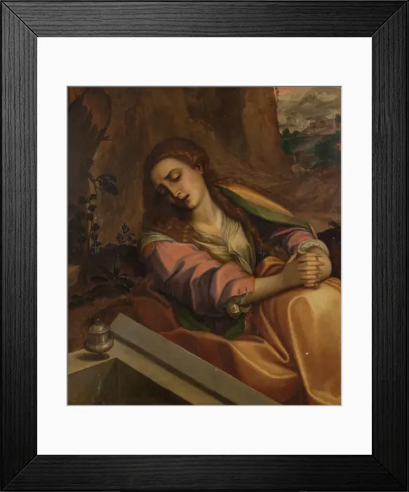 Framed Print : Lamentation over the Dead Christ. The Magdalen at the Tomb of Christ. Creator: Unknown Framed Print : Lamentation over the Dead Christ. The Magdalen at the Tomb of Christ. Creator: Unknown