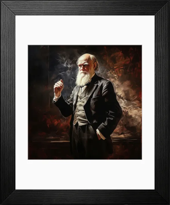 Framed Print : AI IMAGE - Portrait of Charles Darwin, 1870s, (2023). Creator: Heritage Images Framed Print : AI IMAGE - Portrait of Charles Darwin, 1870s, (2023). Creator: Heritage Images