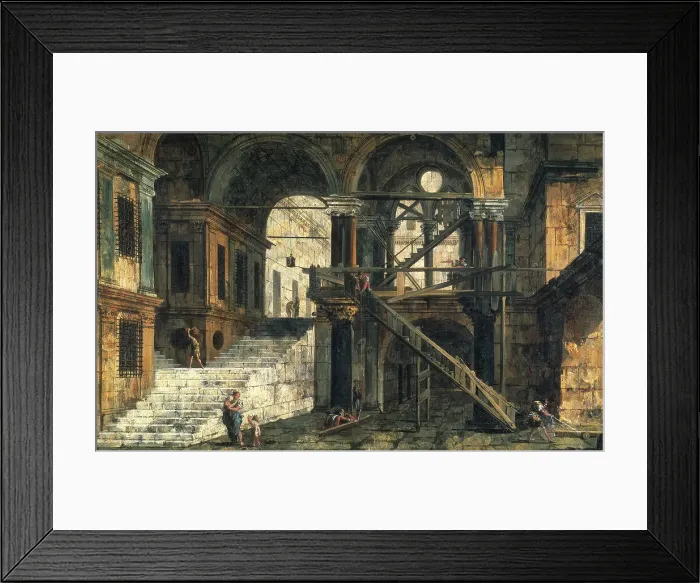 Framed Print : Stairwell in a Renaissance House, mid-18th century. Creator: Michele Marieschi Framed Print : Stairwell in a Renaissance House, mid-18th century. Creator: Michele Marieschi