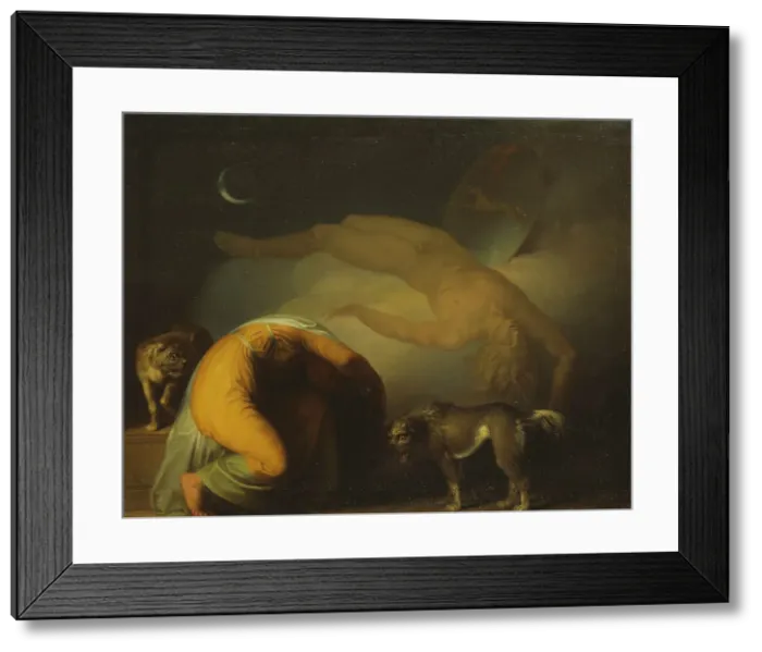 Framed Print : The Spirit of Culmin Appears to his Mother (From the Songs of Ossian), c.1794. Creator: Nicolai Abraham Abildgaard Framed Print : The Spirit of Culmin Appears to his Mother (From the Songs of Ossian), c.1794. Creator: Nicolai Abraham Abildgaard