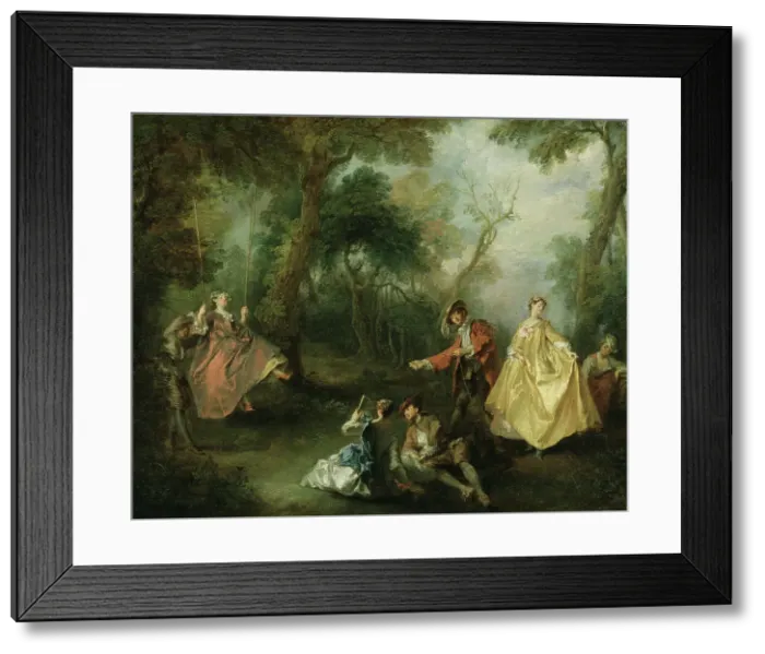 Framed Print : The Swing, early-mid 18th century. Creator: Nicolas Lancret Framed Print : The Swing, early-mid 18th century. Creator: Nicolas Lancret