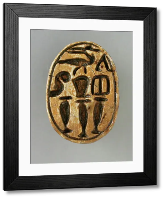 Framed Print : Scarab with Protective Inscription (image 2 of 2), 18th-26th Dynasty (1569-525 BCE). Creator: Unknown Framed Print : Scarab with Protective Inscription (image 2 of 2), 18th-26th Dynasty (1569-525 BCE). Creator: Unknown