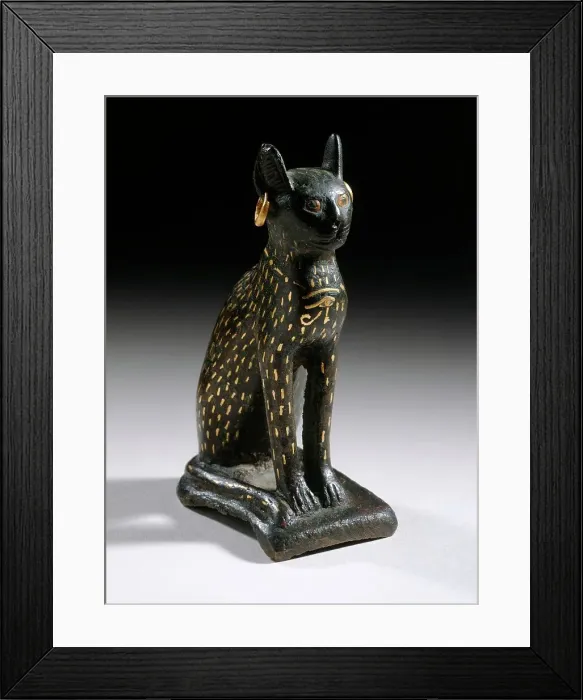 Framed Print : Figurine of the Goddess Bastet as a Cat, 21st-26th Dynasty (1081-525 B.C.). Creator: Unknown Framed Print : Figurine of the Goddess Bastet as a Cat, 21st-26th Dynasty (1081-525 B.C.). Creator: Unknown