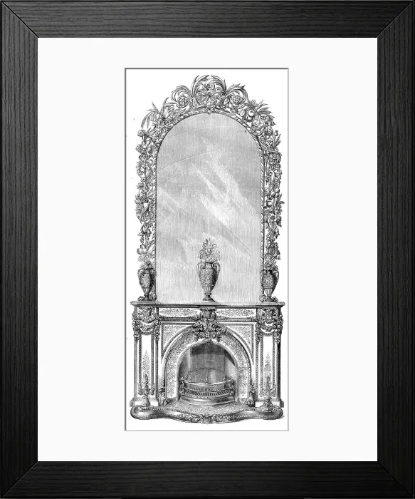 Framed Print : Stove, Mantelpiece, and Looking-Glass for the Sultan of Turkey, 1858. Creator: Unknown Framed Print : Stove, Mantelpiece, and Looking-Glass for the Sultan of Turkey, 1858. Creator: Unknown