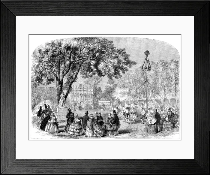 Framed Print : Cremorne Gardens - the Maypole Dance, 1858. Creator: Unknown Framed Print : Cremorne Gardens - the Maypole Dance, 1858. Creator: Unknown