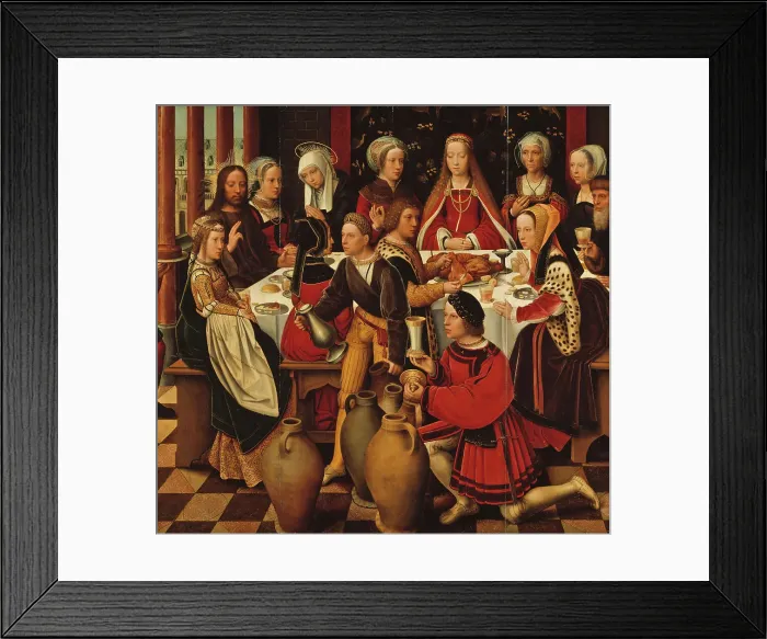 Framed Print : The Wedding in Cana, c.1540. Creator: Ambrosius Benson Framed Print : The Wedding in Cana, c.1540. Creator: Ambrosius Benson