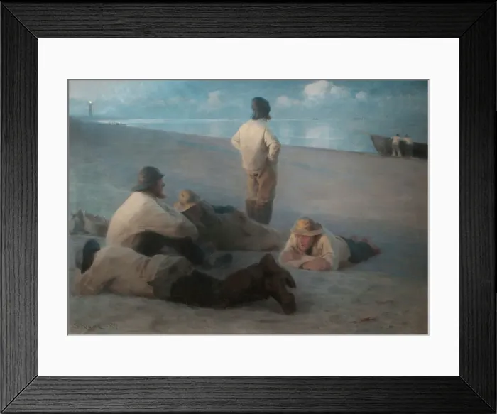 Framed Print : Summer Evening on the Beach at Skagen, 1884. Creator: Peder Severin Kroyer Framed Print : Summer Evening on the Beach at Skagen, 1884. Creator: Peder Severin Kroyer