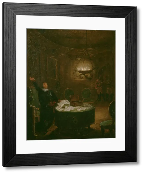 Framed Print : President Reuterholm opens the Armfeltska letters...in 1794, (late 18th-early 19th century). Creator: Pehr Hörberg Framed Print : President Reuterholm opens the Armfeltska letters...in 1794, (late 18th-early 19th century). Creator: Pehr Hörberg