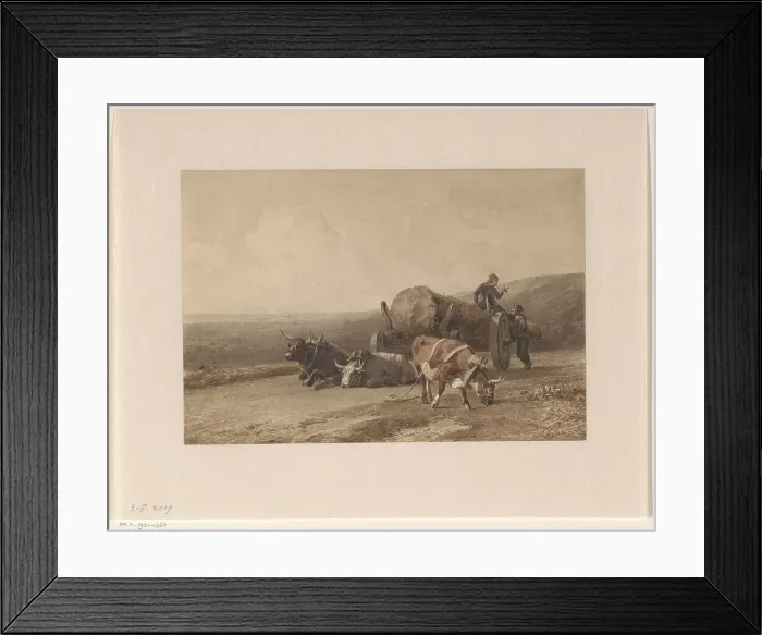 Framed Print : Resting oxen, 1862. Creator: Jan Bedys Tom Framed Print : Resting oxen, 1862. Creator: Jan Bedys Tom
