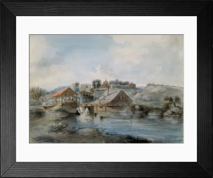 Framed Print : View from the Bernshammar Sawmill, 1793. Creator: Pehr Nordquist