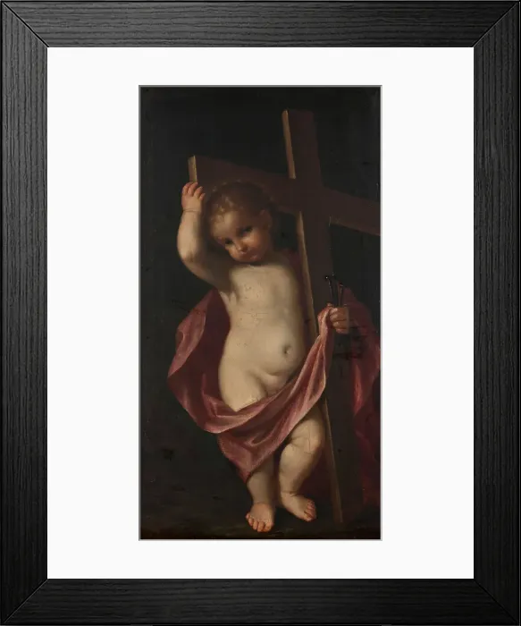 Framed Print : The Christ Child Holding a Cross, 17th century. Creator: After Guercino (1591-1666) Framed Print : The Christ Child Holding a Cross, 17th century. Creator: After Guercino (1591-1666)