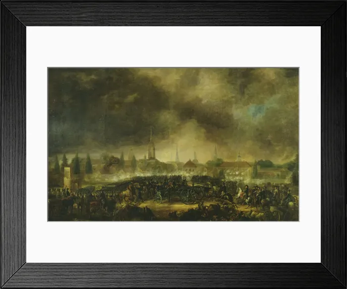 Framed Print : The Storming of Leipzig, 1818. Creator: Per Krafft the Younger Framed Print : The Storming of Leipzig, 1818. Creator: Per Krafft the Younger