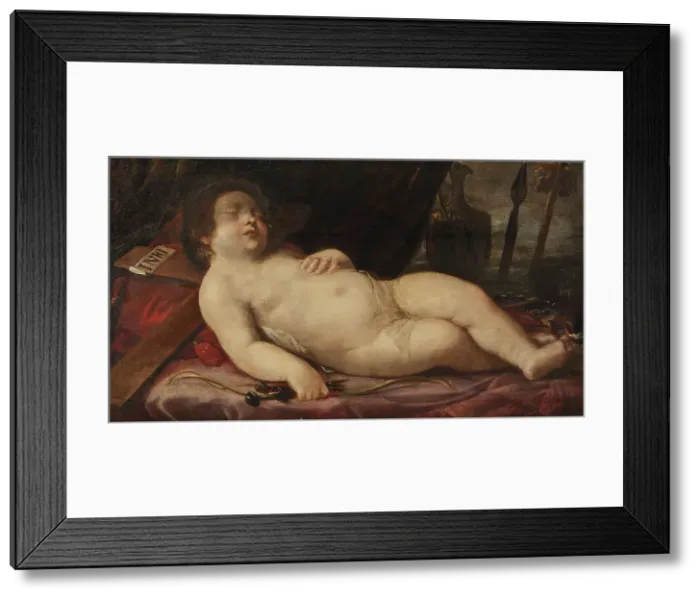 Framed Print : The Christ Child Sleeping on the Cross. Creator: Unknown Framed Print : The Christ Child Sleeping on the Cross. Creator: Unknown