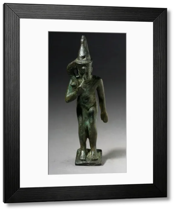 Framed Print : Harpocrates Figurine Wearing a Sidelock, 30th Dynasty-Ptolemaic Period (380-30 BCE). Creator: Unknown Framed Print : Harpocrates Figurine Wearing a Sidelock, 30th Dynasty-Ptolemaic Period (380-30 BCE). Creator: Unknown