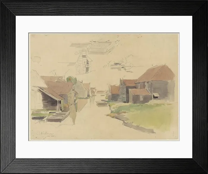 Framed Print : Studies of houses in the Vinkenbuurt, Amsterdam, 1886. Creator: Jan Hanau Framed Print : Studies of houses in the Vinkenbuurt, Amsterdam, 1886. Creator: Jan Hanau