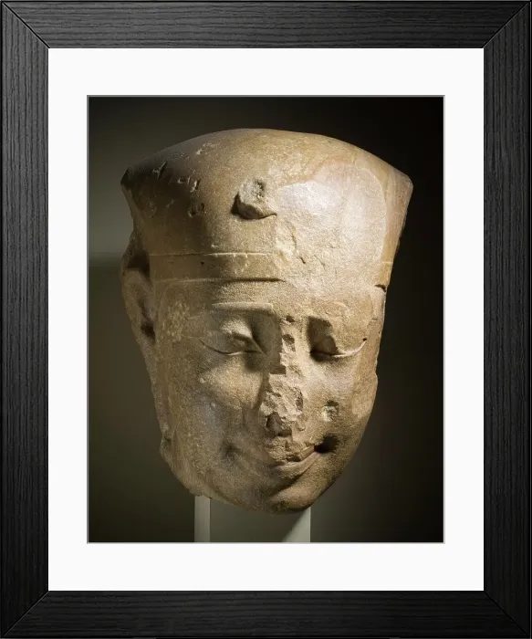 Framed Print : Royal Head, Possibly King Nectanebo I, 380-363 B.C.. Creator: Unknown