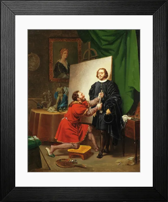 Framed Print : Pietro Aretino in the Studio of Tintoretto, 1822. Creator: Pierre Nolasque Bergeret