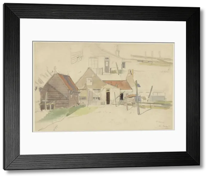 Framed Print : Studies of houses in the Vinkenbuurt, Amsterdam, 1886. Creator: Jan Hanau Framed Print : Studies of houses in the Vinkenbuurt, Amsterdam, 1886. Creator: Jan Hanau