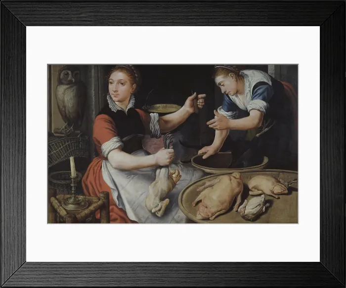 Framed Print : Two Women Cooking, 1562. Creator: Pieter Aertsen Framed Print : Two Women Cooking, 1562. Creator: Pieter Aertsen