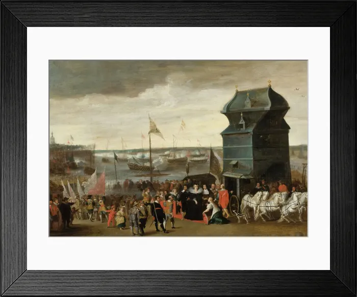 Framed Print : Queen Marie de Medici Disembarking in Antwerp. Creators: Matheus Vroom, Unknown Framed Print : Queen Marie de Medici Disembarking in Antwerp. Creators: Matheus Vroom, Unknown