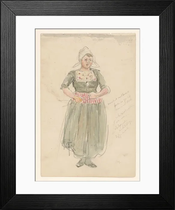 Framed Print : Standing girl in traditional costume, 1868-1933. Creator: Jan Hoynck van Papendrecht Framed Print : Standing girl in traditional costume, 1868-1933. Creator: Jan Hoynck van Papendrecht