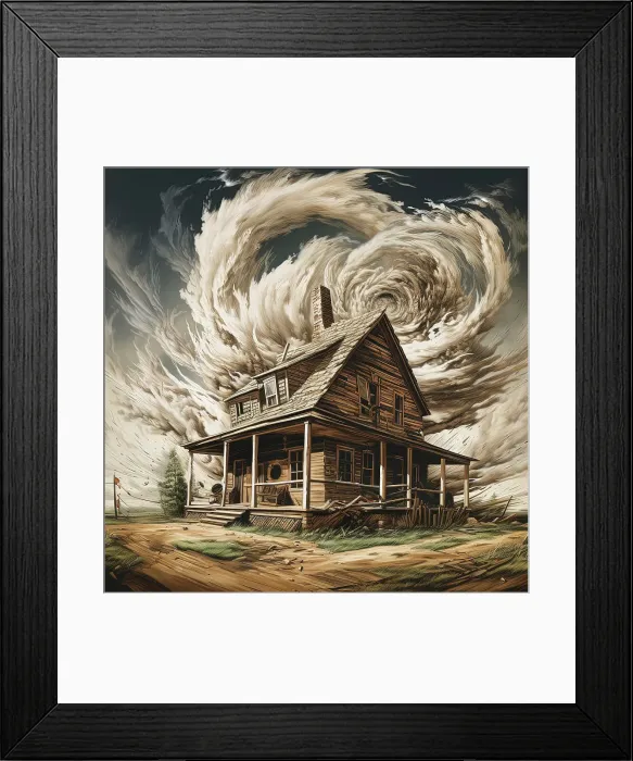 Framed Print : AI IMAGE - Illustration of Dorothy's house from The Wizard of Oz, 2023. Creator: Heritage Images Framed Print : AI IMAGE - Illustration of Dorothy's house from The Wizard of Oz, 2023. Creator: Heritage Images