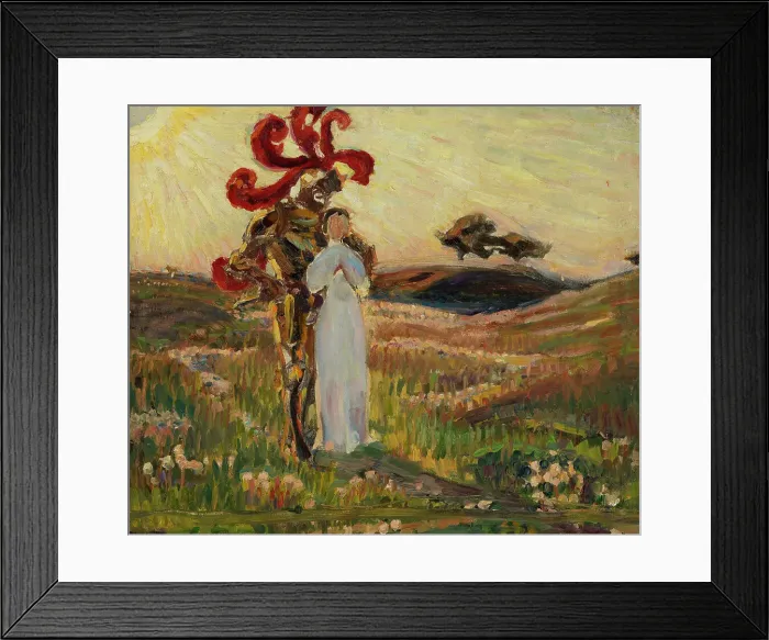 Framed Print : Sketch for The Knight and the Maid, 1894. Creator: Sven Richard Bergh Framed Print : Sketch for The Knight and the Maid, 1894. Creator: Sven Richard Bergh