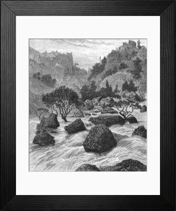 Framed Print : View on the Bashilo; A journey through Soudan and Western Abyssinia, with Reminiscences... 1875. Creator: Unknown Framed Print : View on the Bashilo; A journey through Soudan and Western Abyssinia, with Reminiscences... 1875. Creator: Unknown