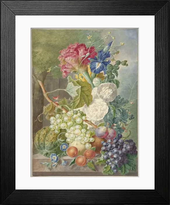 Framed Print : Still Life with Flowers and Fruit, c.1775-c.1800. Creator: Jan van Os Framed Print : Still Life with Flowers and Fruit, c.1775-c.1800. Creator: Jan van Os