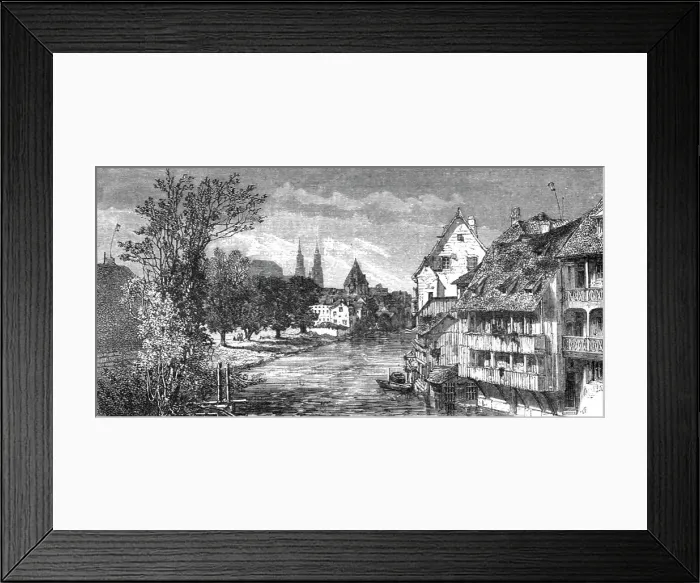 Framed Print : The Pegnitz river, intersecting the city of Nuremberg; From Alsace to the Hartz, 1975. Creator: Unknown Framed Print : The Pegnitz river, intersecting the city of Nuremberg; From Alsace to the Hartz, 1975. Creator: Unknown