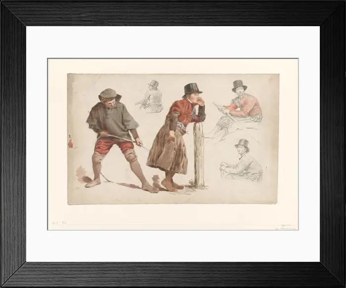 Framed Print : Figure Studies, 1832-1880. Creator: Jan Weissenbruch Framed Print : Figure Studies, 1832-1880. Creator: Jan Weissenbruch