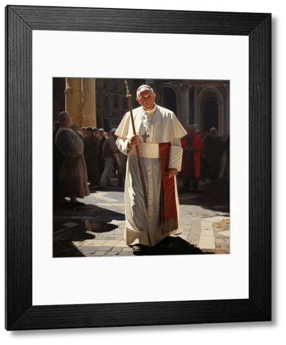 Framed Print : AI IMAGE - Portrait of Pope Francis, 2023. Creator: Heritage Images Framed Print : AI IMAGE - Portrait of Pope Francis, 2023. Creator: Heritage Images