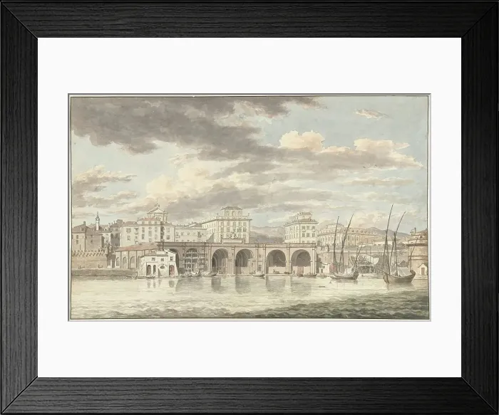 Framed Print : The Port of Civitavecchia, 1779. Creator: Jean Grandjean Framed Print : The Port of Civitavecchia, 1779. Creator: Jean Grandjean