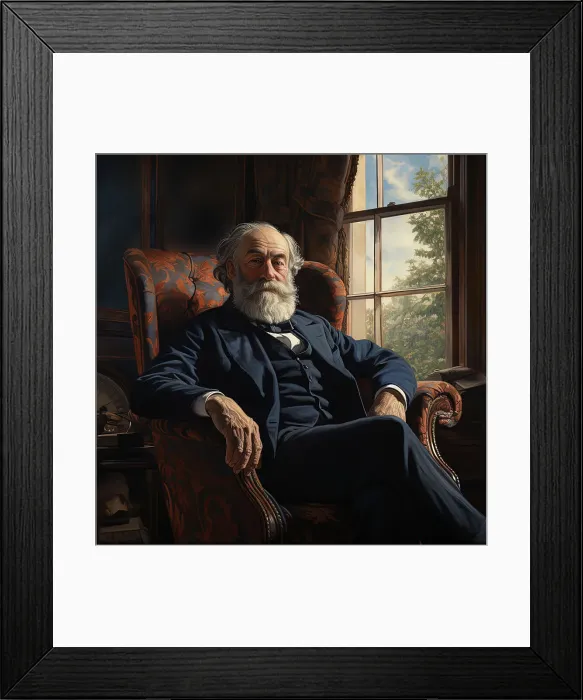 Framed Print : AI IMAGE - Portrait of Walt Whitman, 1880s, (2023). Creator: Heritage Images Framed Print : AI IMAGE - Portrait of Walt Whitman, 1880s, (2023). Creator: Heritage Images