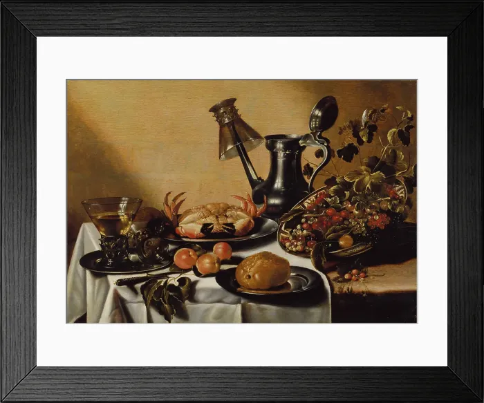 Framed Print : Still Life with Crab and Fruit. Creator: Unknown Framed Print : Still Life with Crab and Fruit. Creator: Unknown