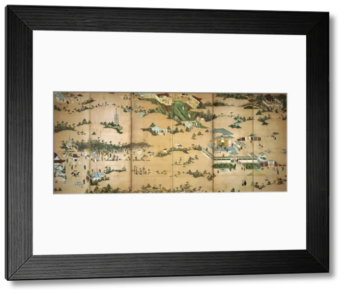 Framed Print : Pastimes and Pleasures in the Eastern Hills of Kyoto, between 1615 and 1624. Creator: Anon Framed Print : Pastimes and Pleasures in the Eastern Hills of Kyoto, between 1615 and 1624. Creator: Anon