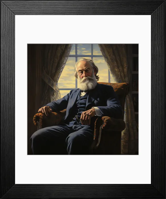 Framed Print : AI IMAGE - Portrait of Walt Whitman, 1880s, (2023). Creator: Heritage Images Framed Print : AI IMAGE - Portrait of Walt Whitman, 1880s, (2023). Creator: Heritage Images