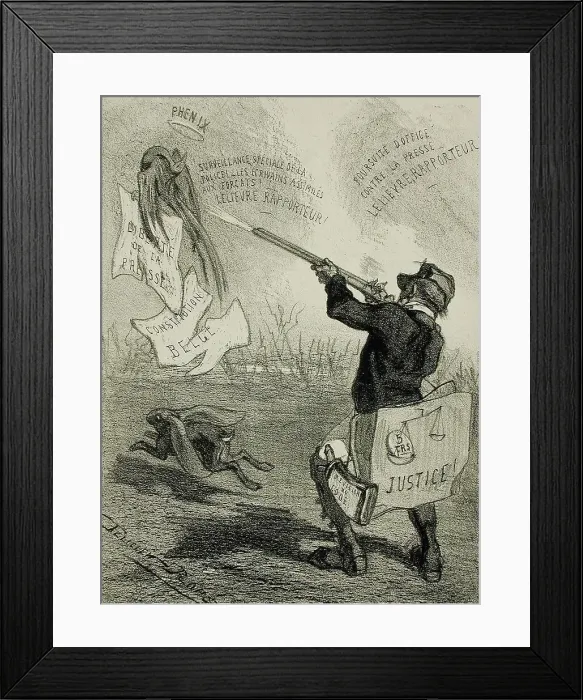 Framed Print : La Comédie politique, 1859. Creator: Félicien Rops Framed Print : La Comédie politique, 1859. Creator: Félicien Rops