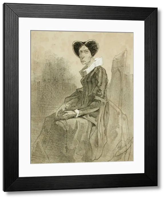 Framed Print : Maria Ristori, 1856. Creator: Félicien Rops Framed Print : Maria Ristori, 1856. Creator: Félicien Rops
