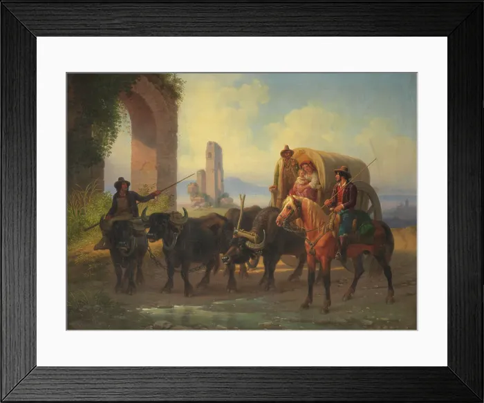 Framed Print : Travellers by Aqua Claudia, early 19th century. Creator: Alexander Lauréus Framed Print : Travellers by Aqua Claudia, early 19th century. Creator: Alexander Lauréus