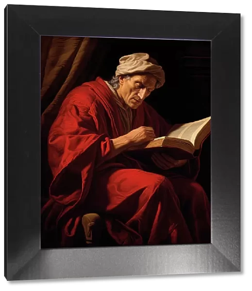 AI IMAGE - Portrait of Dante Alighieri, late 13th-early 14th century, (2023). Creator: Heritage Images