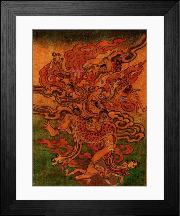 Framed Print : Form of Palden Lhamo (?), Nyingmapa Buddhist or Bon Ritual Card, 18th-19th century. Creator: Unknown Framed Print : Form of Palden Lhamo (?), Nyingmapa Buddhist or Bon Ritual Card, 18th-19th century. Creator: Unknown
