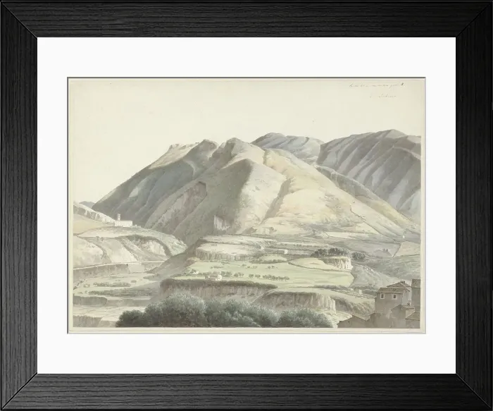 Framed Print : Italian landscape at Subiaco, c.1787-c.1847. Creator: Josephus Augustus Knip Framed Print : Italian landscape at Subiaco, c.1787-c.1847. Creator: Josephus Augustus Knip