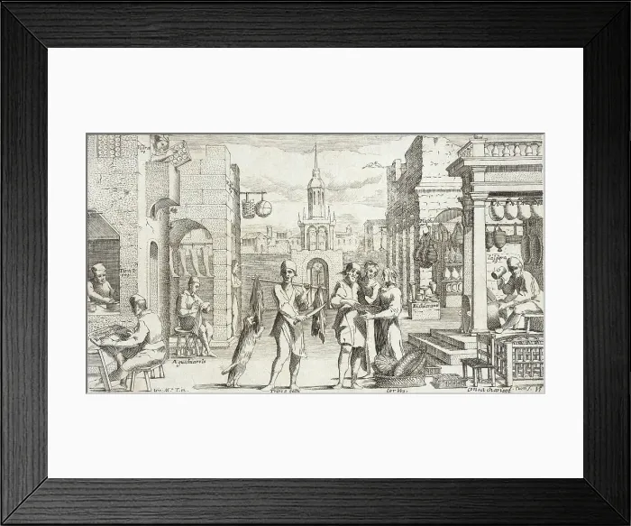 Framed Print : Trades Practiced in Bologna, c1640. Creators: Francesco Curti, Agostino Parisini Framed Print : Trades Practiced in Bologna, c1640. Creators: Francesco Curti, Agostino Parisini