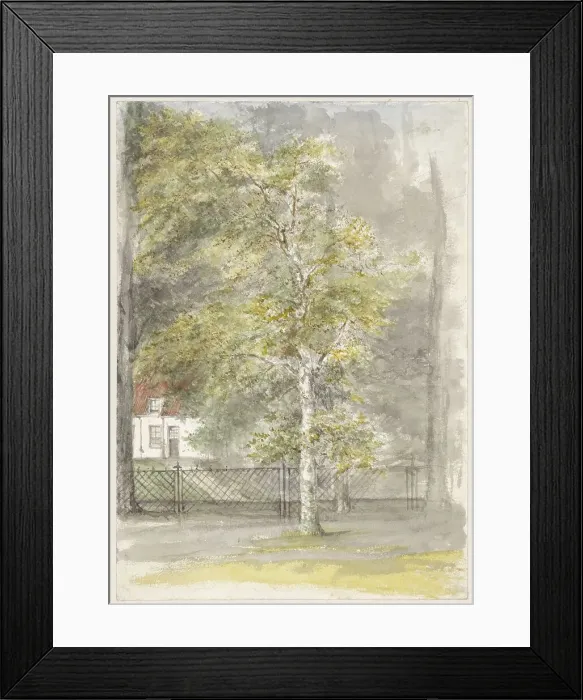 Framed Print : Tree in front of the fence of a country house, 1834-1911. Creator: Jozef Israels Framed Print : Tree in front of the fence of a country house, 1834-1911. Creator: Jozef Israels