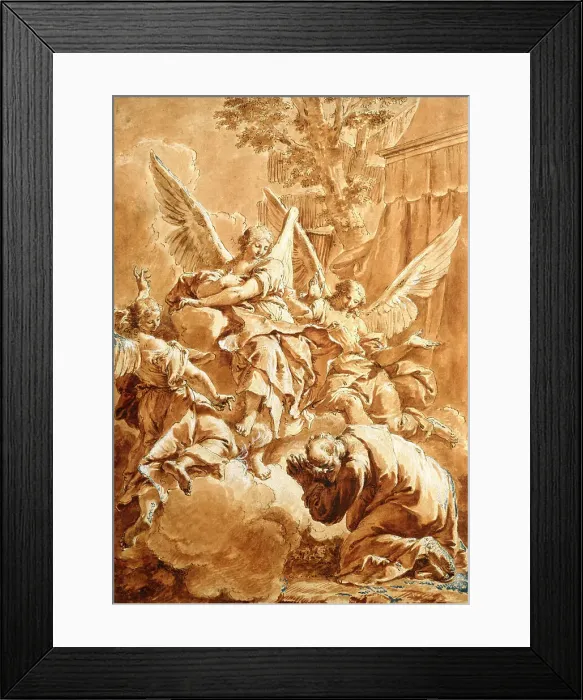 Framed Print : Abraham and the Three Angels, c1750. Creator: Francesco Fontebasso Framed Print : Abraham and the Three Angels, c1750. Creator: Francesco Fontebasso