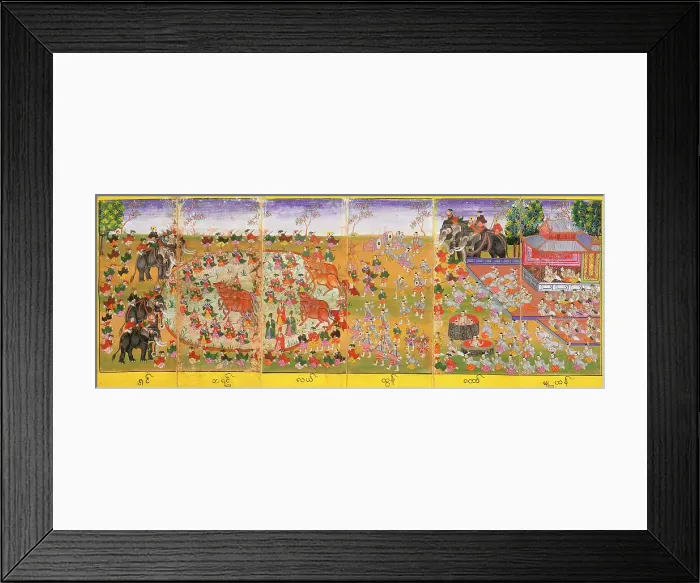 Framed Print : Manuscript with Festival Scenes (image 2 of 2), c1860. Creator: Unknown Framed Print : Manuscript with Festival Scenes (image 2 of 2), c1860. Creator: Unknown