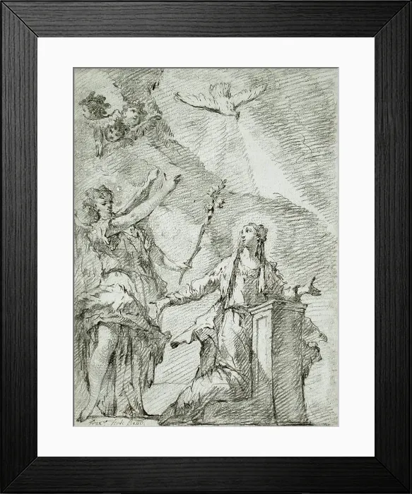 Framed Print : The Annunciation, c1740. Creator: Francesco Fontebasso Framed Print : The Annunciation, c1740. Creator: Francesco Fontebasso