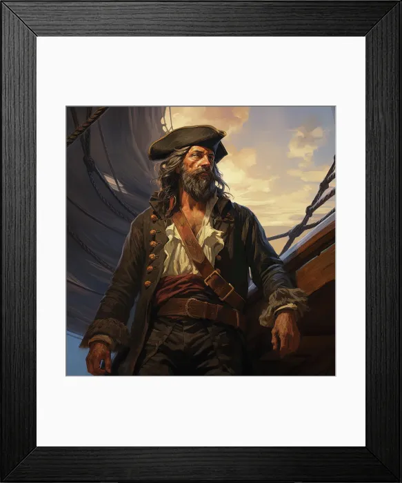 Framed Print : AI IMAGE - Portrait of Blackbeard, early 18th century, (2023). Creator: Heritage Images Framed Print : AI IMAGE - Portrait of Blackbeard, early 18th century, (2023). Creator: Heritage Images
