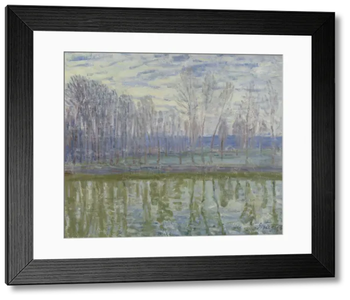 Framed Print : On the Shores of Loing, 1896. Creator: Alfred Sisley Framed Print : On the Shores of Loing, 1896. Creator: Alfred Sisley